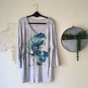 Lucky Brand floral graphic print long sleeve tee